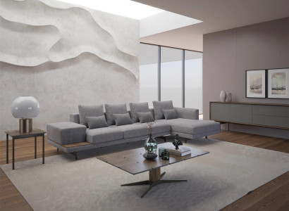 Corner sofa L-shape Gray Living room Designer Upholstered furniture Eck Furniture new